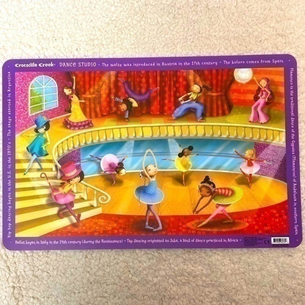 ☀️ 2/$10 Crocodile Creek "Dance Studio" Children's Placemat